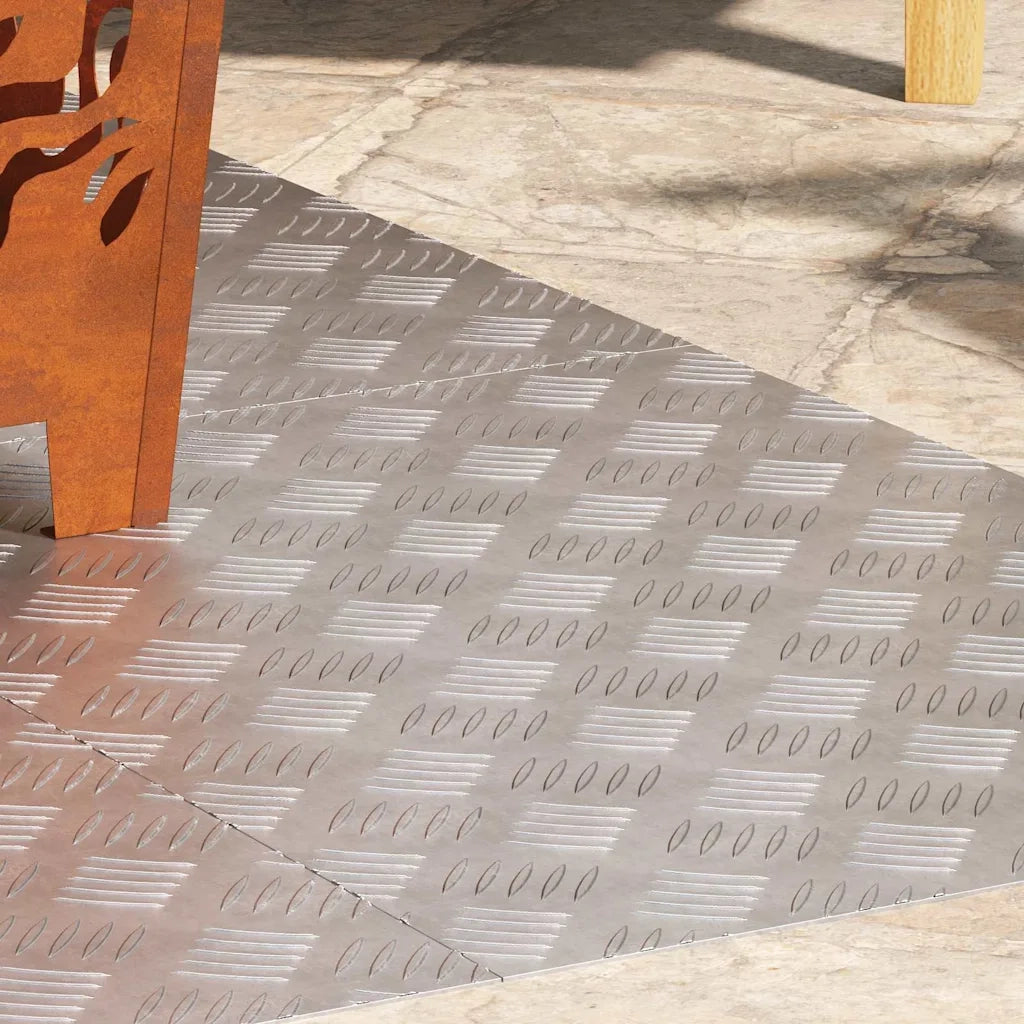 Gradini per Scale 4 pz | Tappetini per scale autoadesivi Argento 70 x 50 cm Alluminio