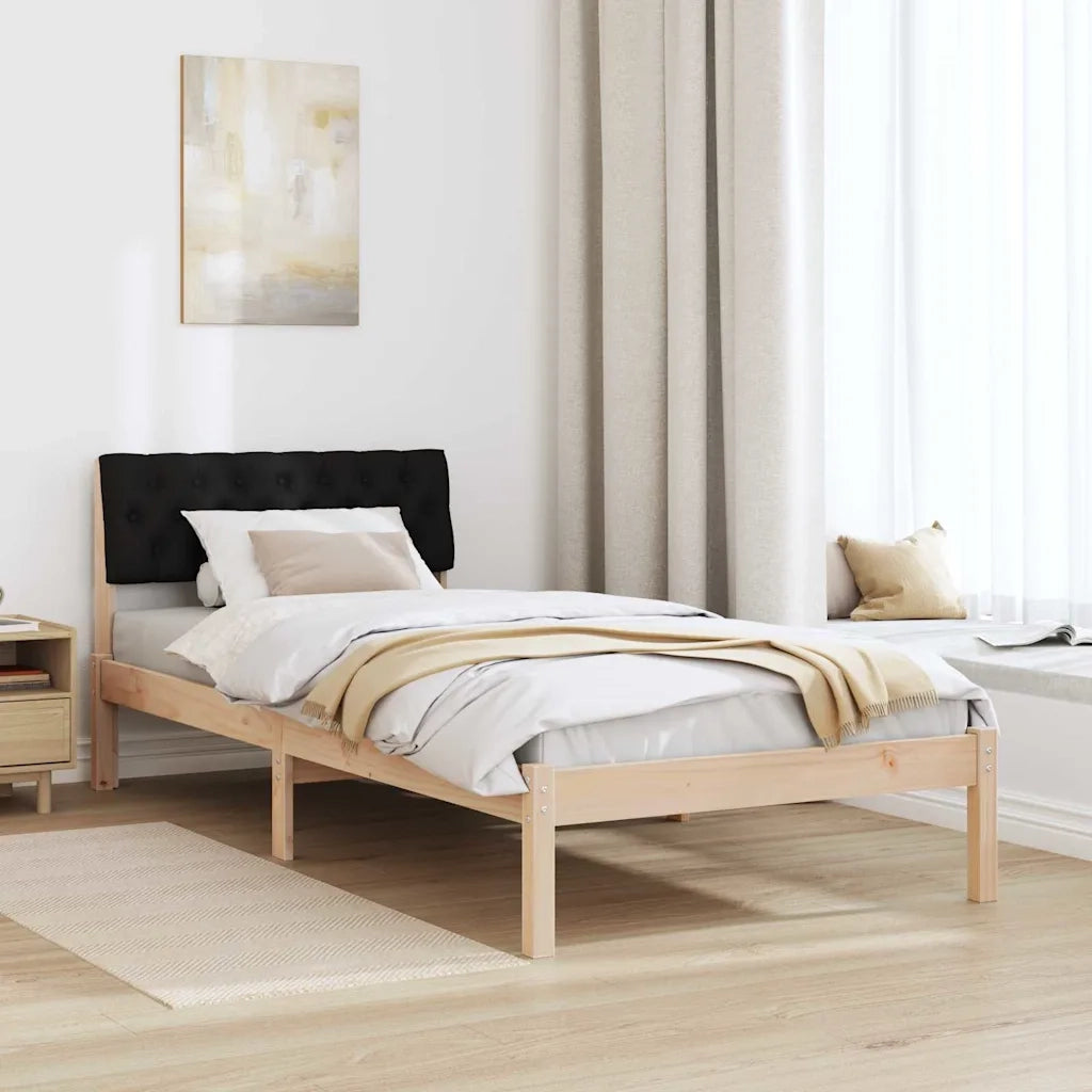 Struttura del Letto con testiera Marrone e nero 90 x 190 cm 878646