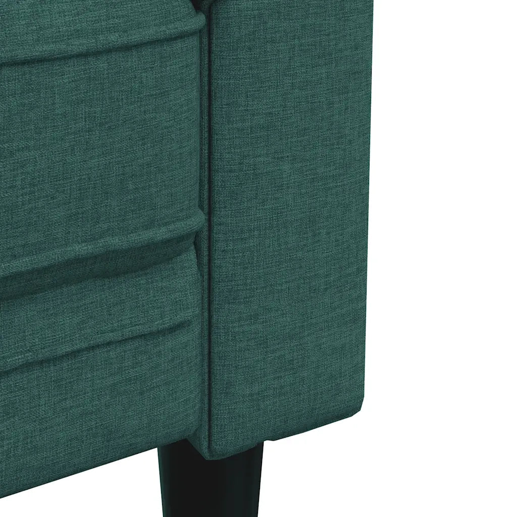 Divano | Divano da soggiorno | Sofa Chesterfield a 3 Posti Verde Scuro in Tessuto