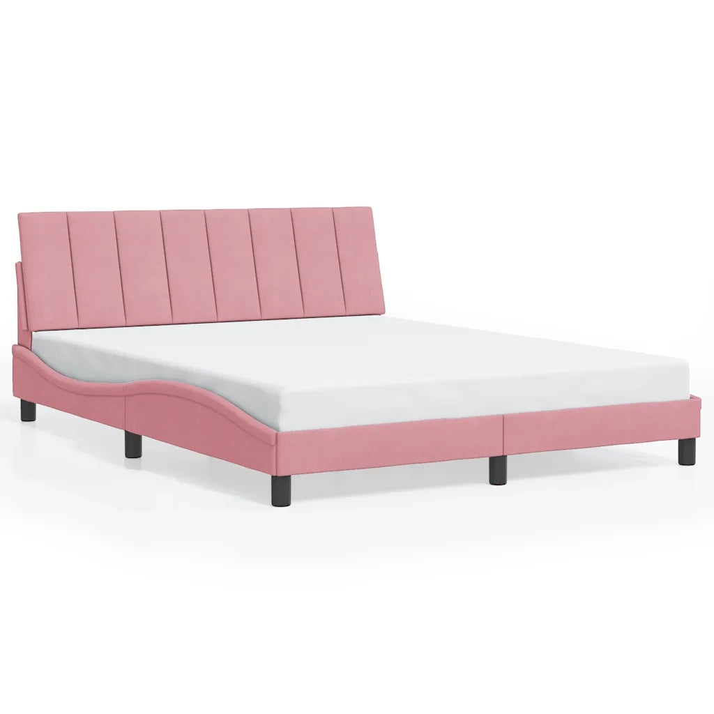 Giroletto senza Materasso Hanko Rosa 160x200 cm in Velluto