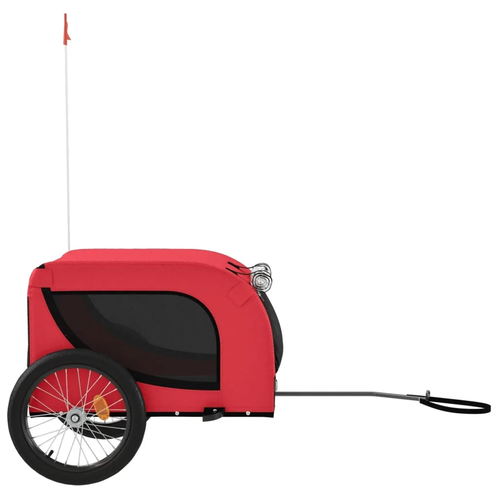 Rimorchio da Bici per Animali Rosso e Nero Oxford e Ferro 94006
