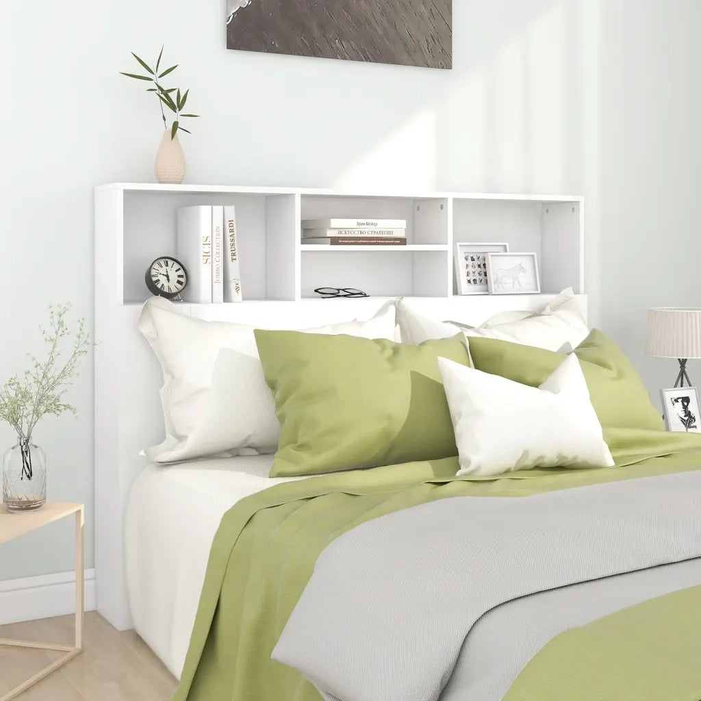 Mobiletto con testiera-Testiera con Contenitore bianco 140x19x103,5 cm