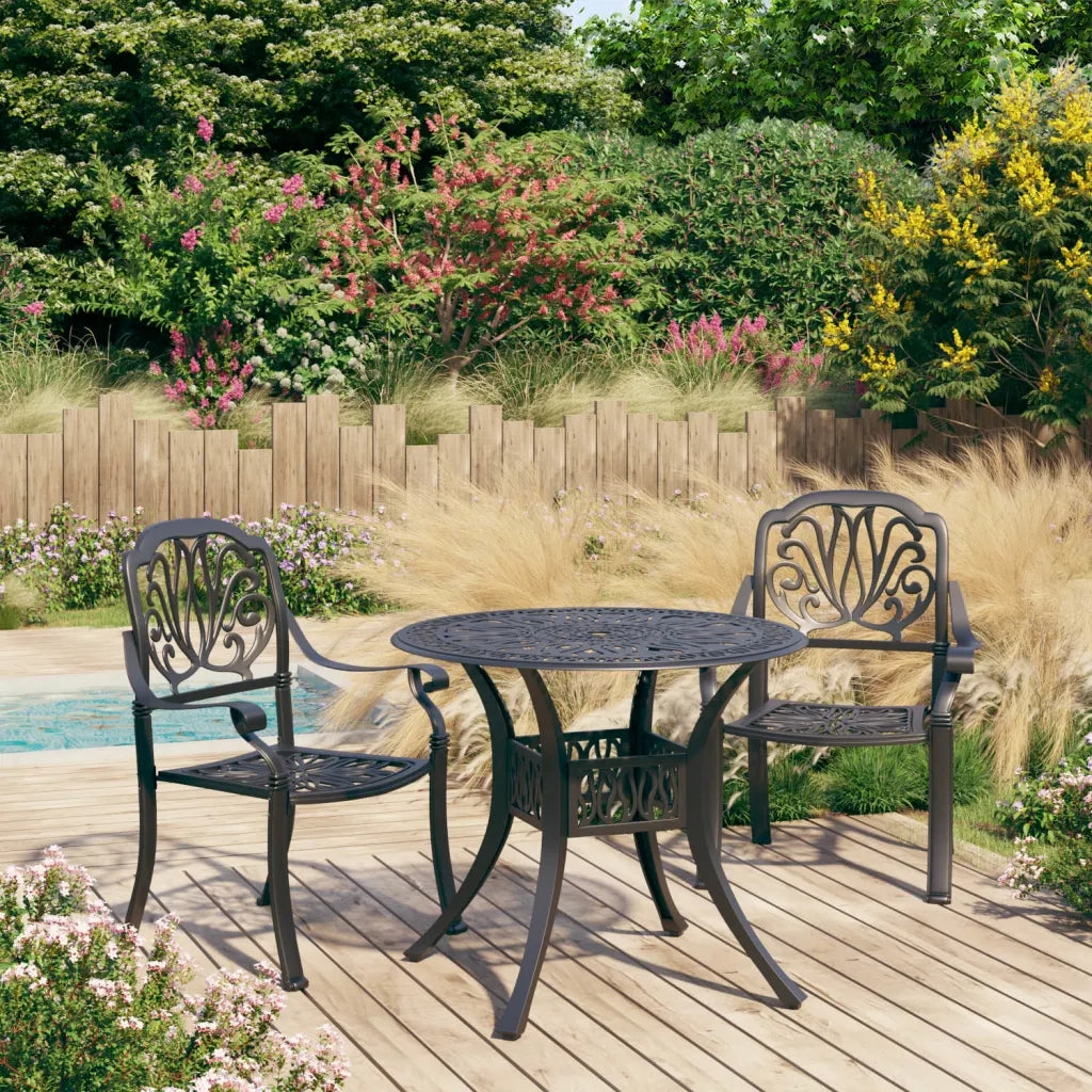 Set da Bistrot 3 pz in Alluminio Pressofuso Nero 3070575