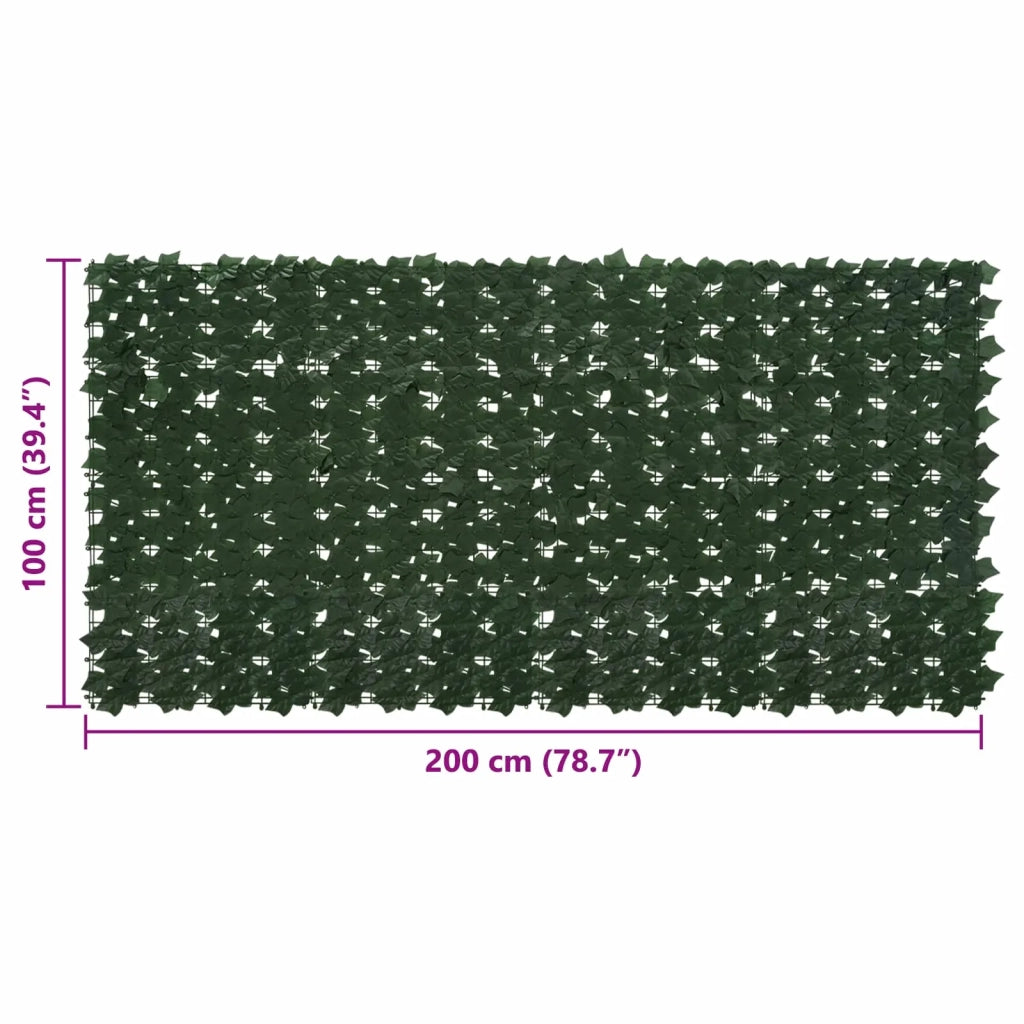 Paravento da Balcone | Schermo per balcone con foglie Verde Scuro 200 x 100 cm