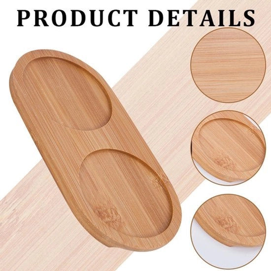 Dispensatore di sapone in bambù - Tazza per trucco - Organizzatore della camera da bagno - Marrone - Piatto da servizio per cucina - Per camera da bagno e cucina - Modello marrone.