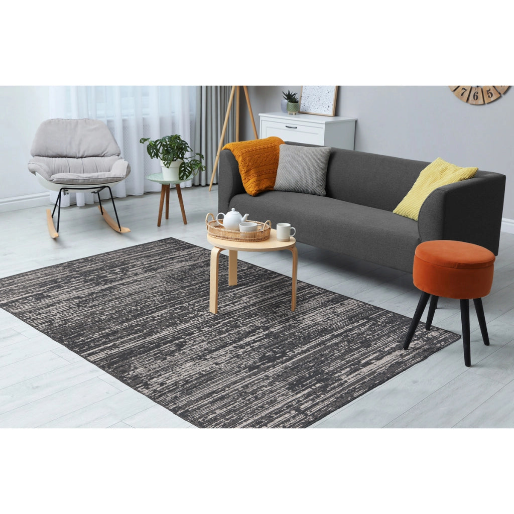 Tappeto moderno Kalea 100 in grigio con effetto rilievo