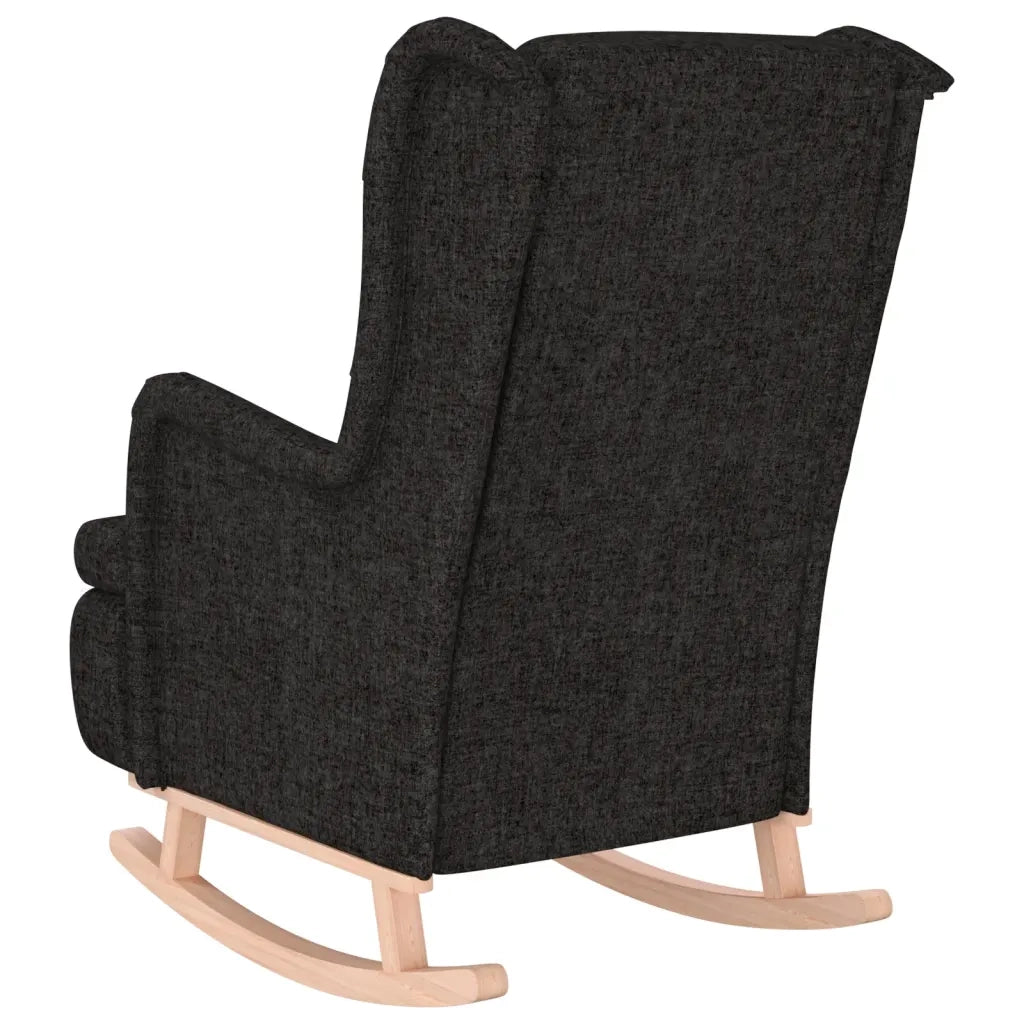 Poltrona Gambe a Dondolo in Legno di Hevea Nera in Tessuto 329407