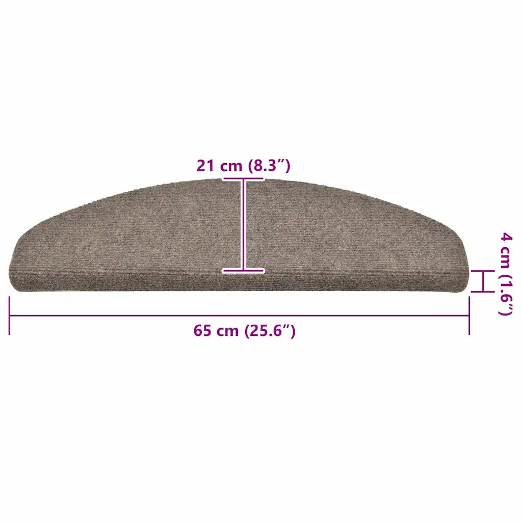 Tappetini per scale autoadesivi 30 pz 65x21x4 cm beige semicircolari grandi 3365664