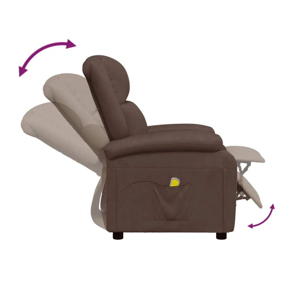 Poltrona Massaggiante Marrone in Similpelle 348463