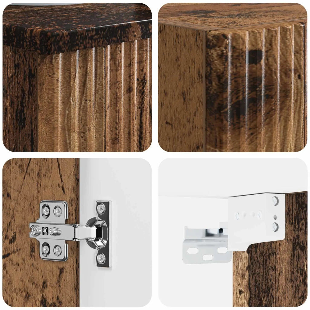 Set di mobili per il bagno 2 pz Legno antico 33 x 34,5 x 100 cm 3406131