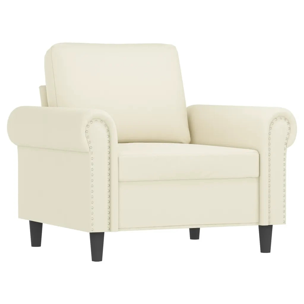 Set di Divani 4 pz con Cuscini Crema in Velluto 3202208