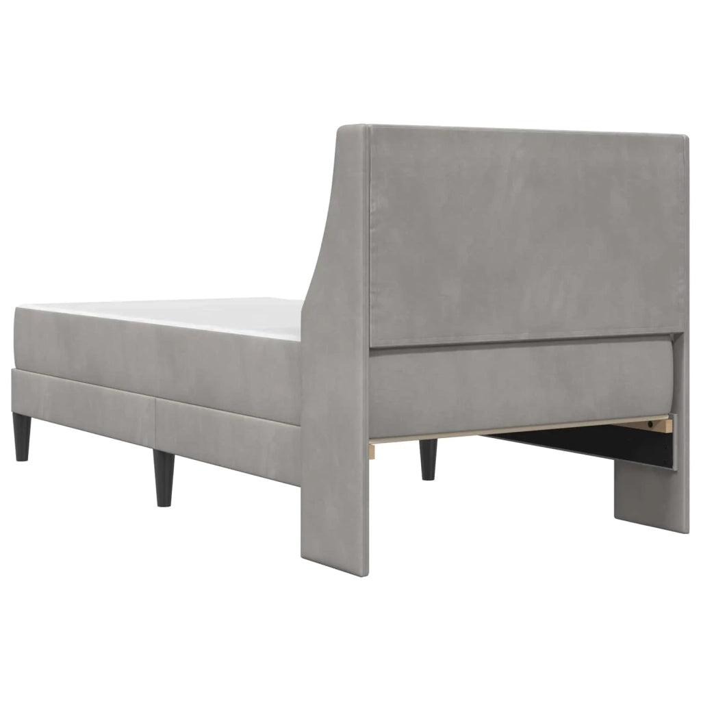 Struttura letto con materasso-Giroletto Grigio chiaro 80 x 200 cm Velluto 962962