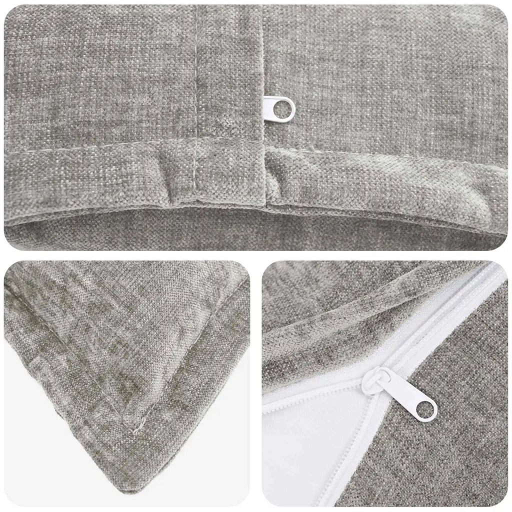 Federa 6 pz HOUTEN Grigio Chiaro 70 x 70 cm Tessuto Chenille 921374