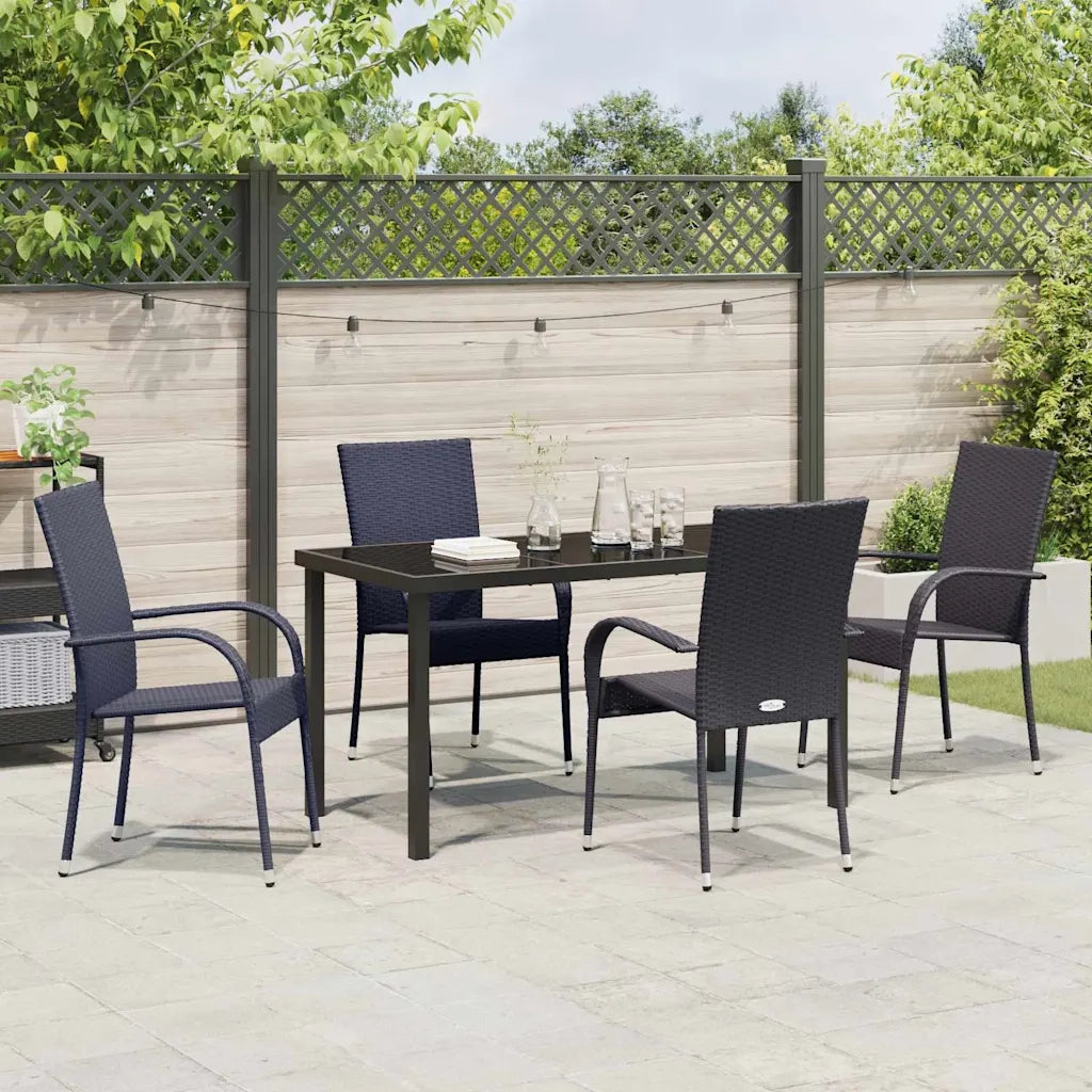 Set da Pranzo per Giardino 5 pcs Nero 3379403
