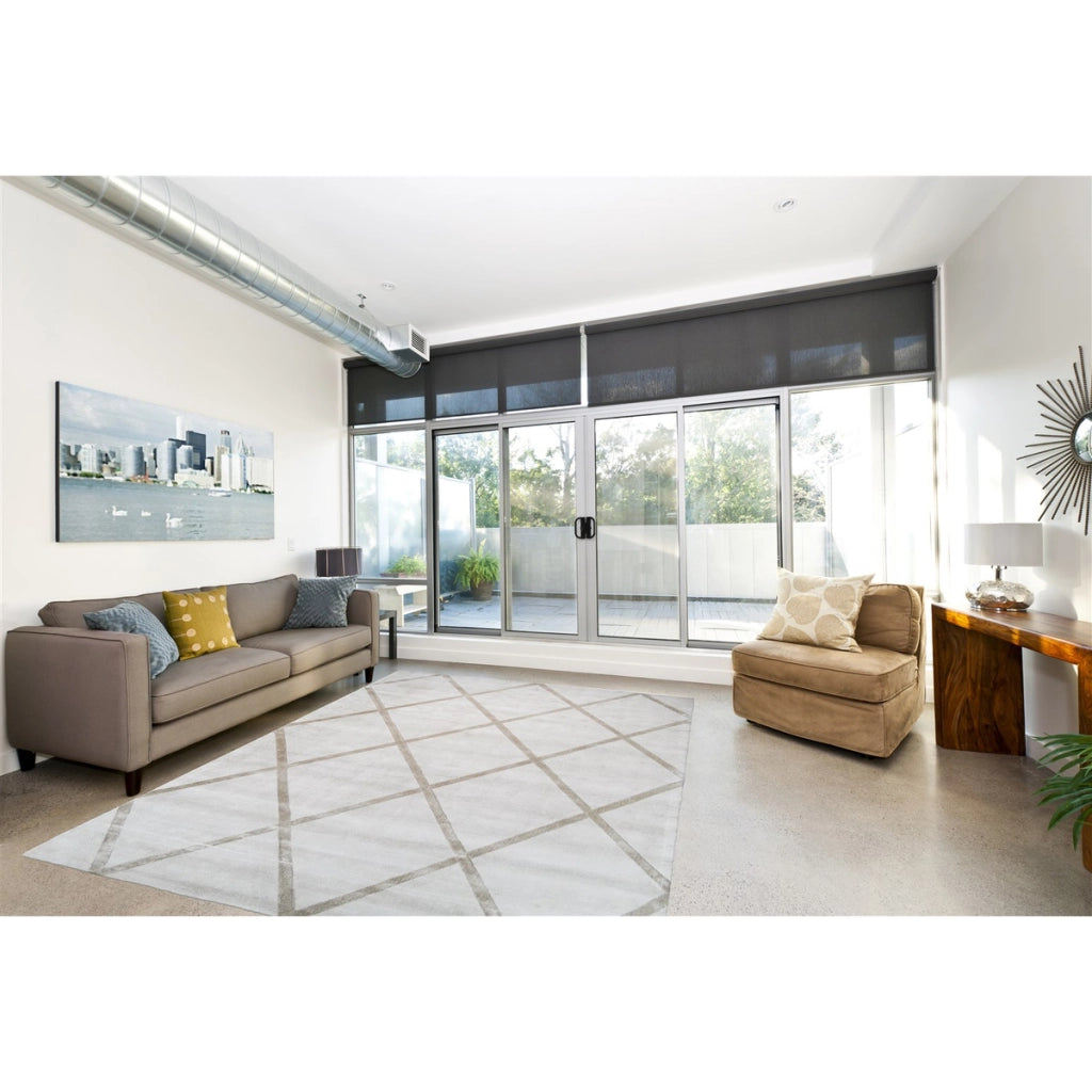 Tappeto di lusso avorio e taupe a rombi Luxury 200