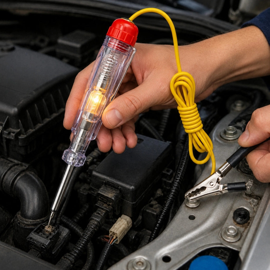 Tester Tensione Auto Moto Camion 6V 12V 24V Sonda Elettrica Con Lampada 54907