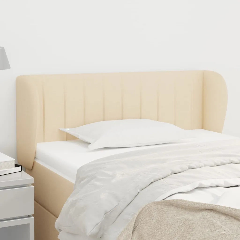 Testiera ad Orecchio-Testata con Orecchie Crema 103x23x78/88 cm in Tessuto 810273