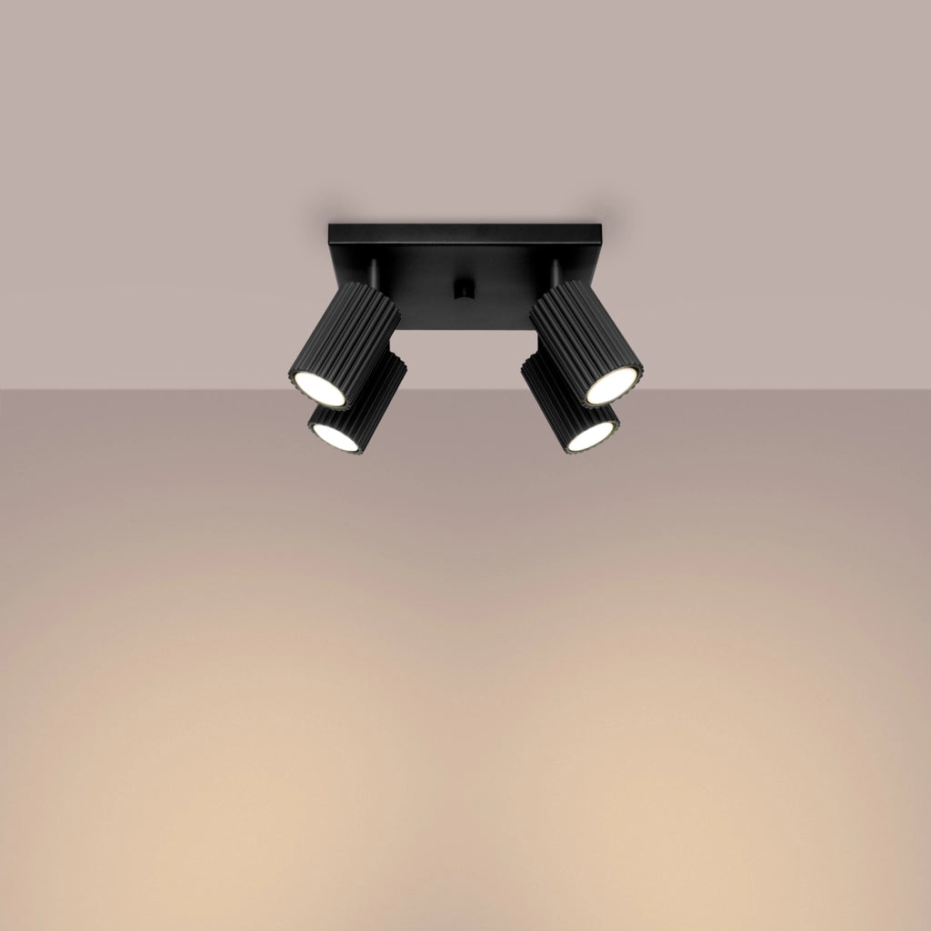 Lampada da soffitto KARBON 4 nero