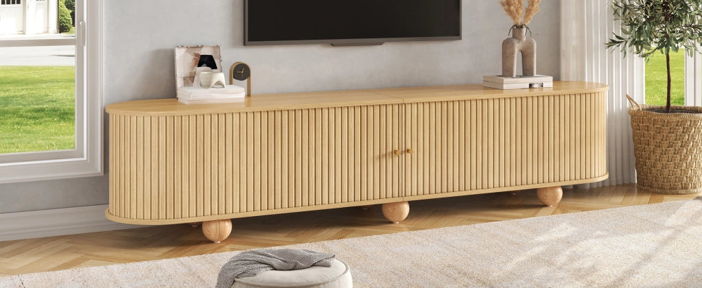 Lowboard per TV Natural in MDF; lunghezza 180 cm