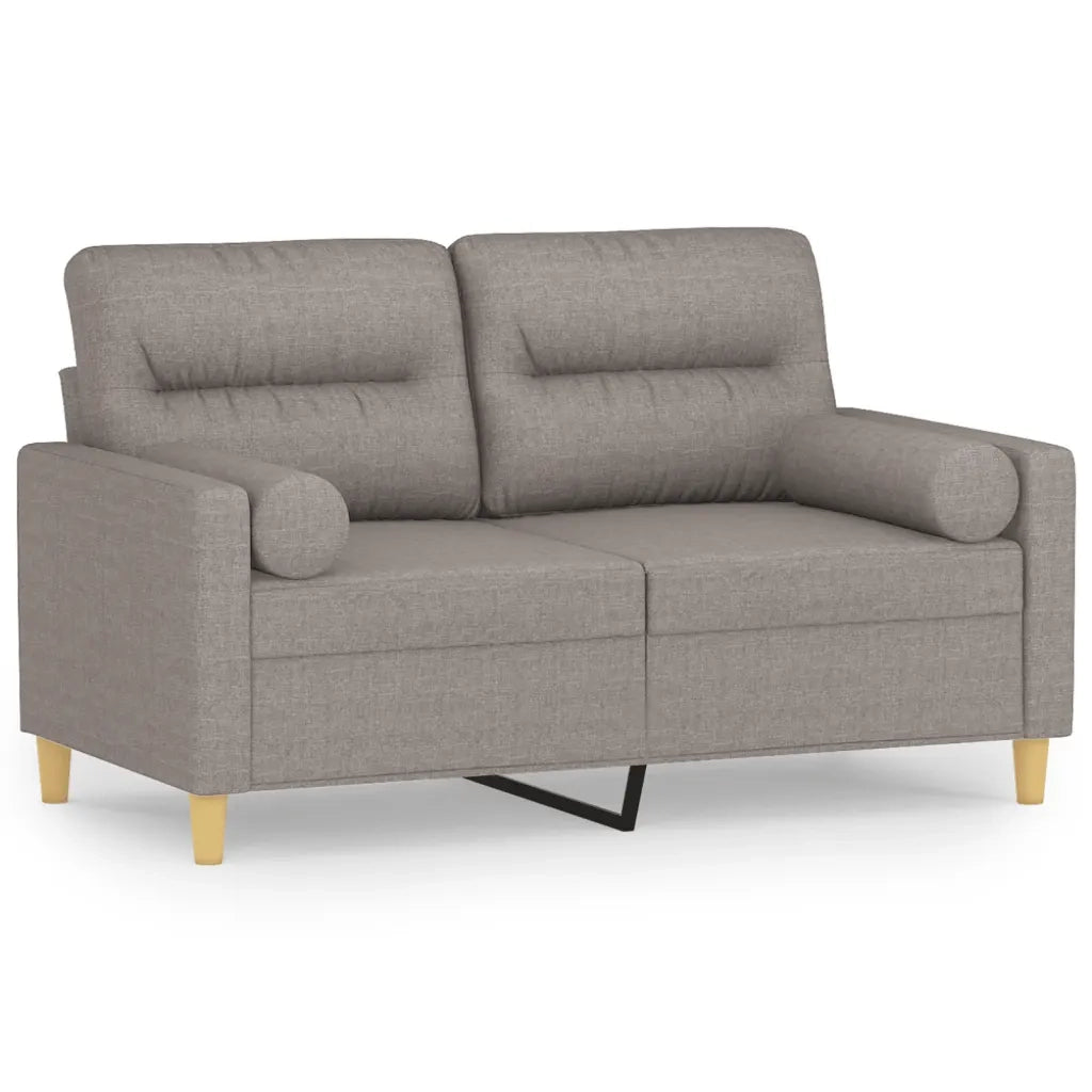Divano a 2 Posti con Cuscini-Sofa 2 Posti con Cuscini Tortora 120 cm in Tessuto 444282