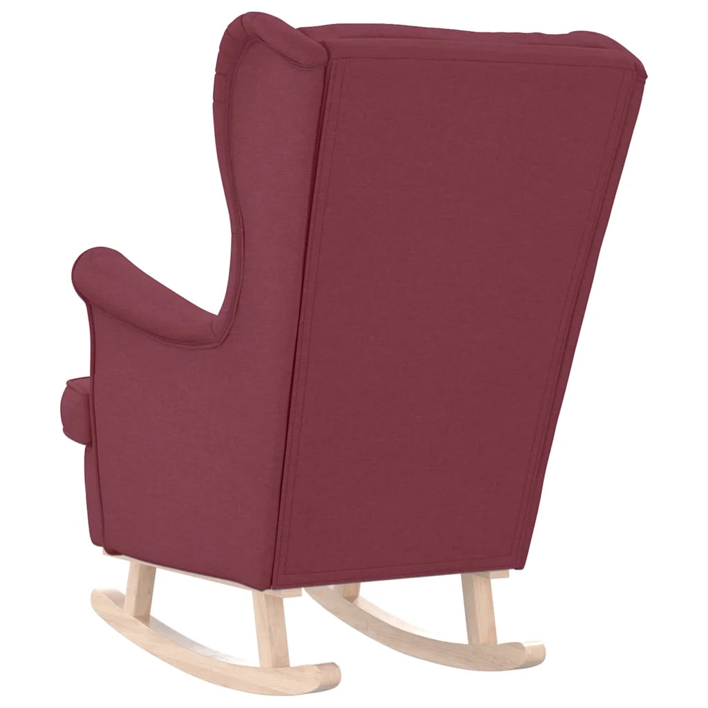 Poltrona | Sedia a Dondolo Rosso Vino 74x90x102 cm in Tessuto