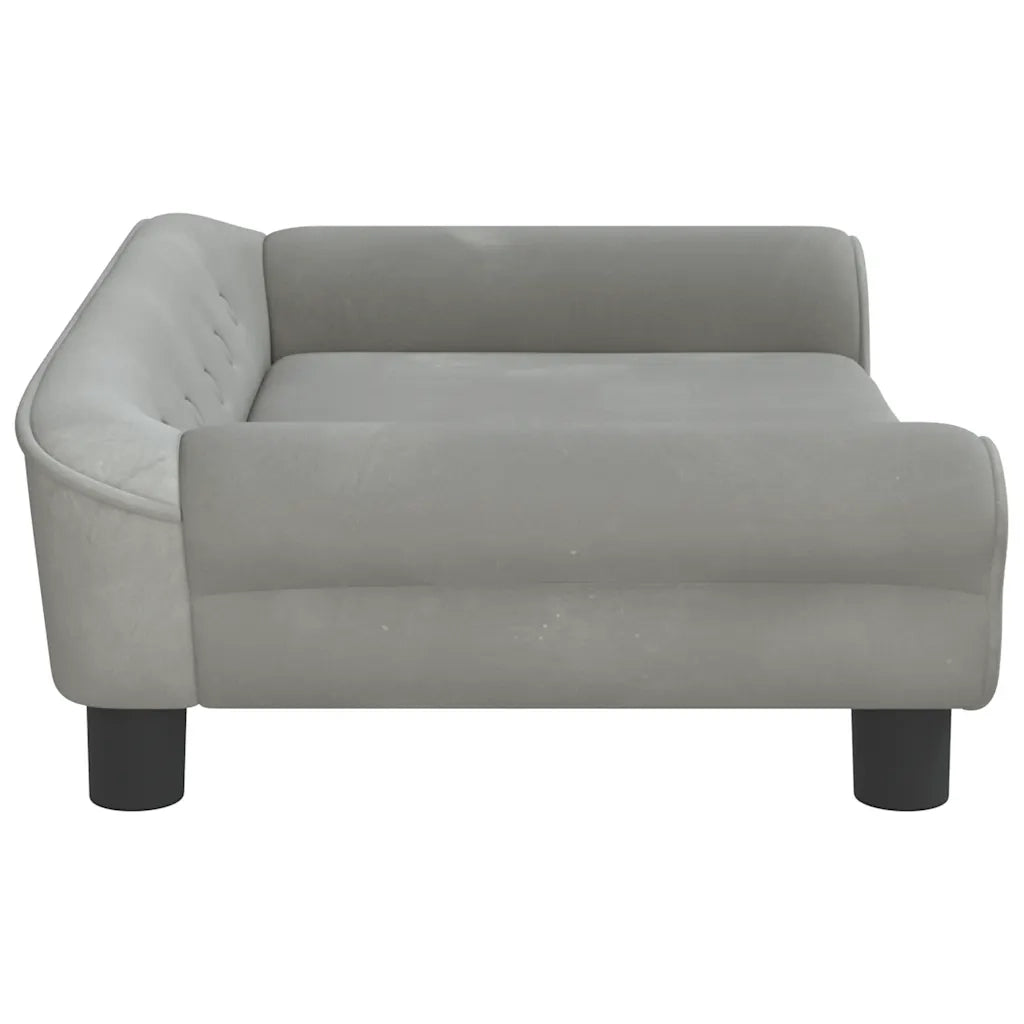 Lettino per Cani Grigio Chiaro 70x48x22 cm in Velluto 172013