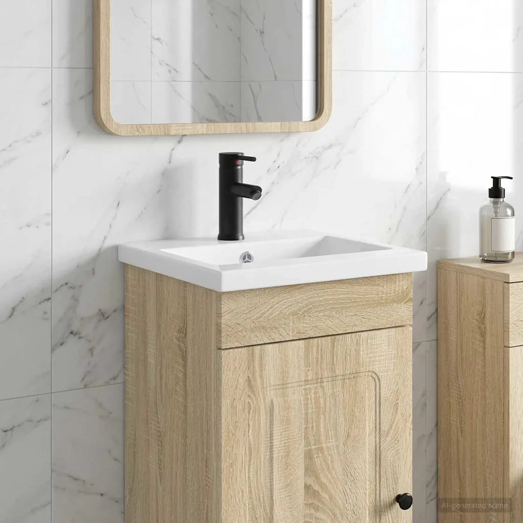 Lavabo da bagno Nero Opaco 42 x 40 x 16,5 cm Metallo 890229