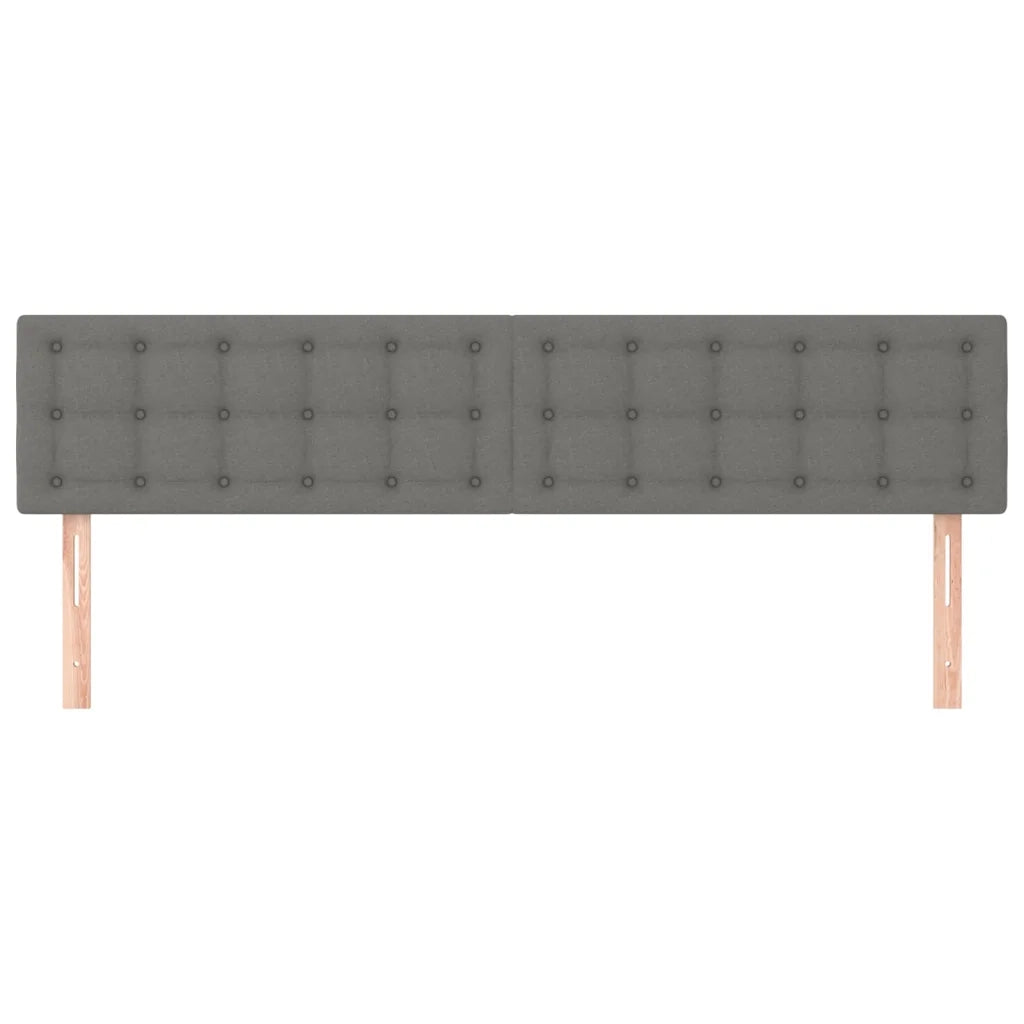 Testiera 2 pz-Set di 2 Testata-Testiera Decorativa Grigio Scuro 80x5x78/88 cm in Tessuto 427790