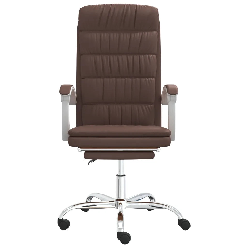 Poltrona da Ufficio Reclinabile Marrone in Similpelle 349654