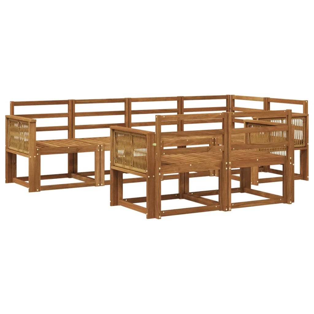 Set di divani da esterno 7 pcs Naturale