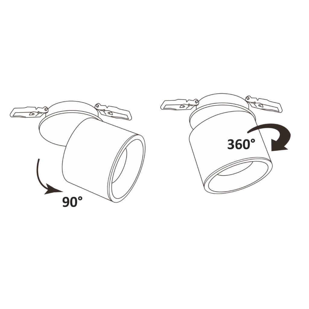 Faretto LED incasso orientabile 20W 1500lm oro Polux