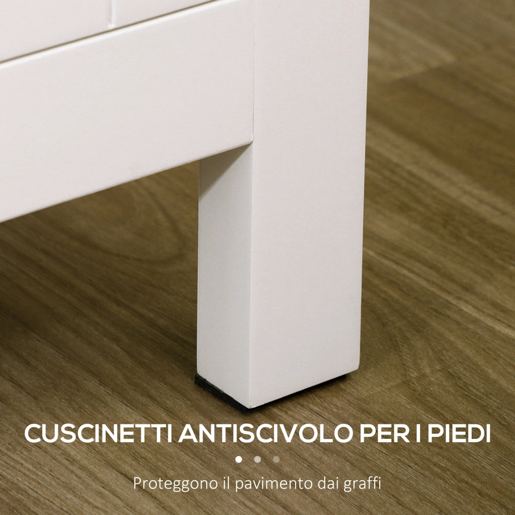 Armadio con 2 Ante e Ripiani Regolabili ¨C Minimal ¨C Bianco e Legno 120x40x70