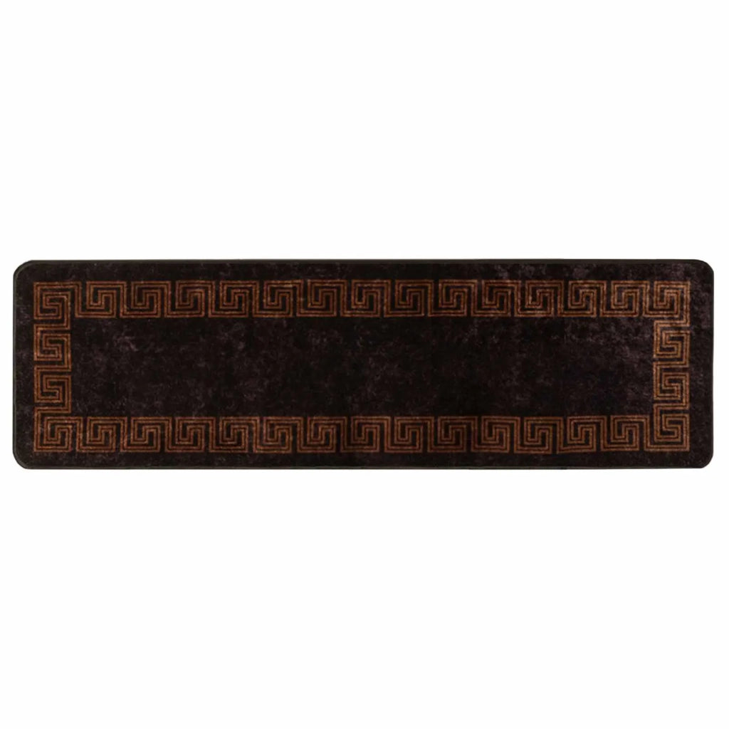Runner Tappeto MARSA Nero 100 x 300 cm Poliestere e PVC 42023296