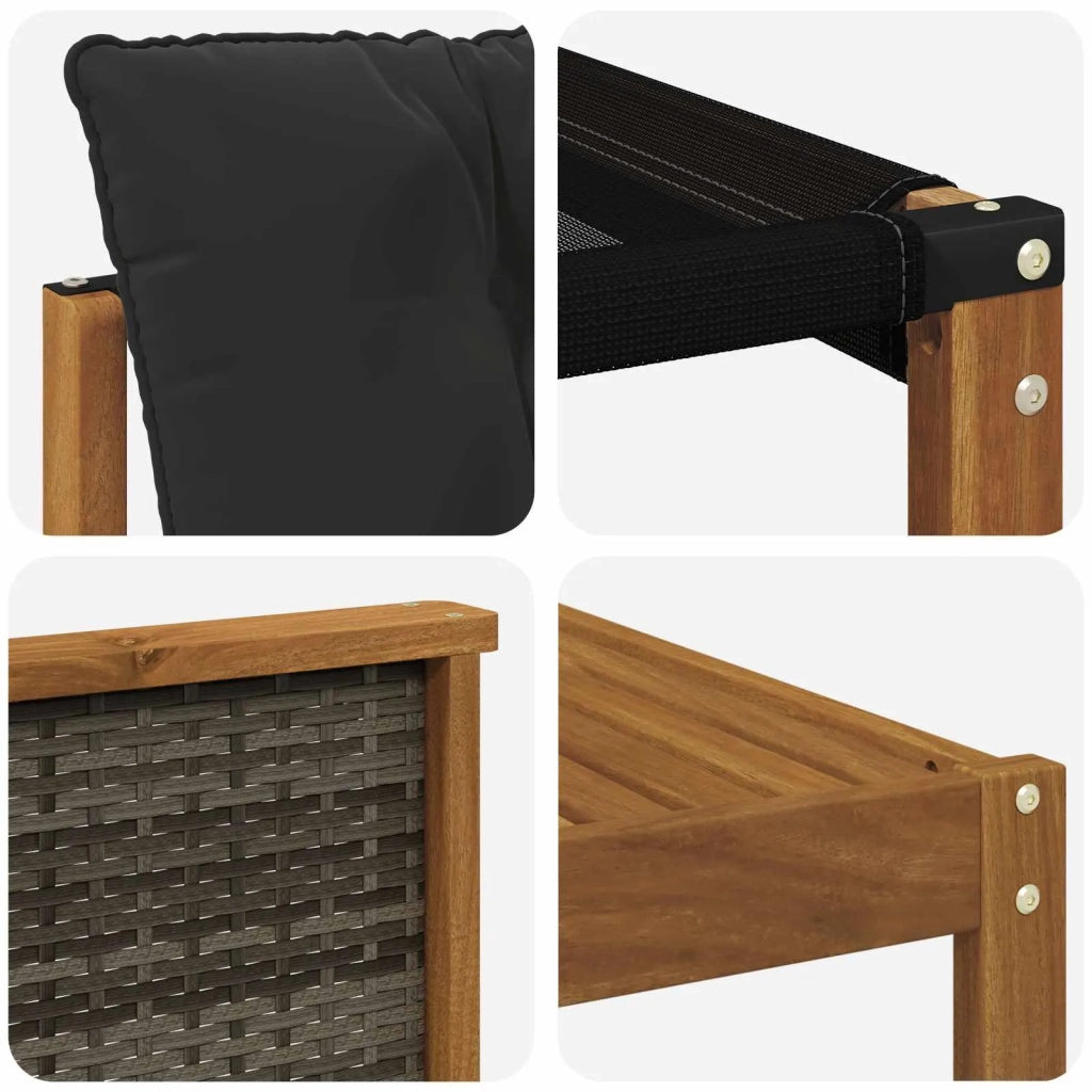 Set di divani da esterno con cuscino 6 pcs Naturale e Nero 3381772