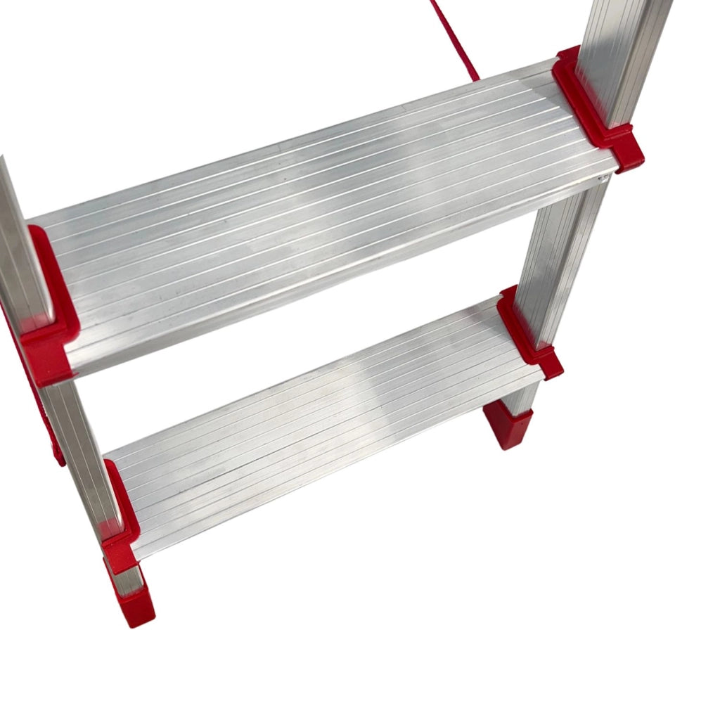 Scala Domestica in Alluminio Martina Leggera Portatile Scaletto Vaschetta Portaoggetti Pieghevole Robusta Salv 7 gradini