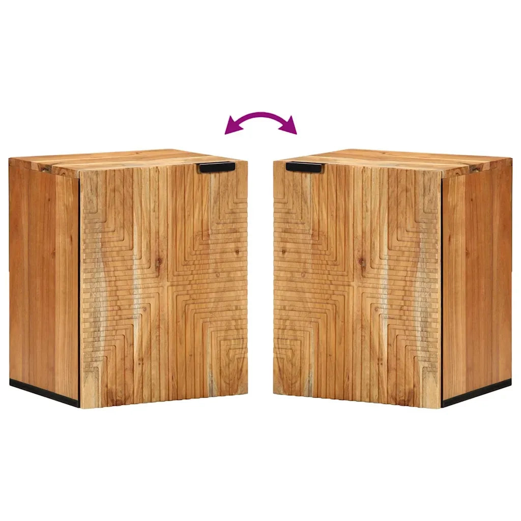 Armadio per Lavabo da Bagno con porta Legno di Acacia Massello 4017776