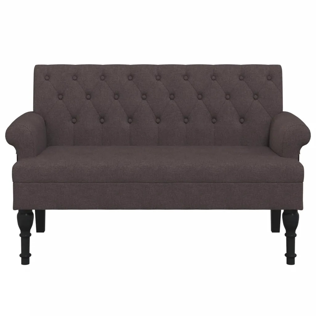 Panca con Schienale Marrone Scuro 120x62x75,5 cm in Tessuto CFW9918686