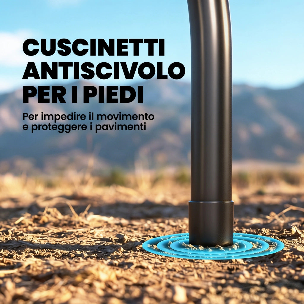 Set Tavolo Pieghevole e Sedie da Pranzo ¨C Minimal ¨C Nero, Metallo, HDPE