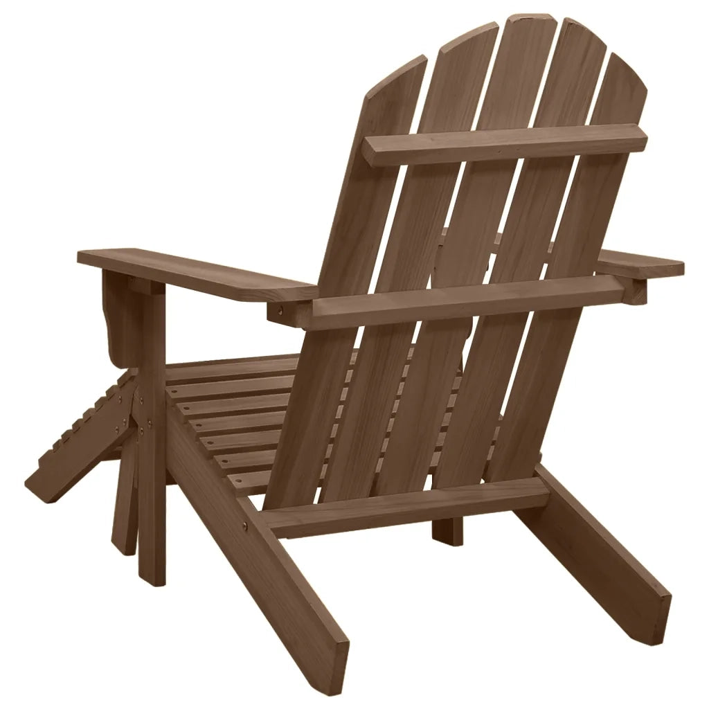 Sedia da Giardino con Poggiapiedi in Legno Marrone 45701