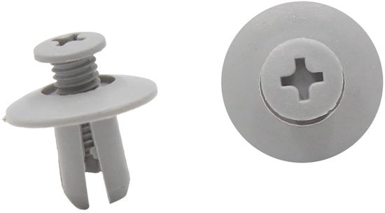Viti a clip 8 mm - Plastica - Fissaggio - 20 Pezzi - Grigio - Per montaggio zoccoli e parafanghi - Viti di fissaggio