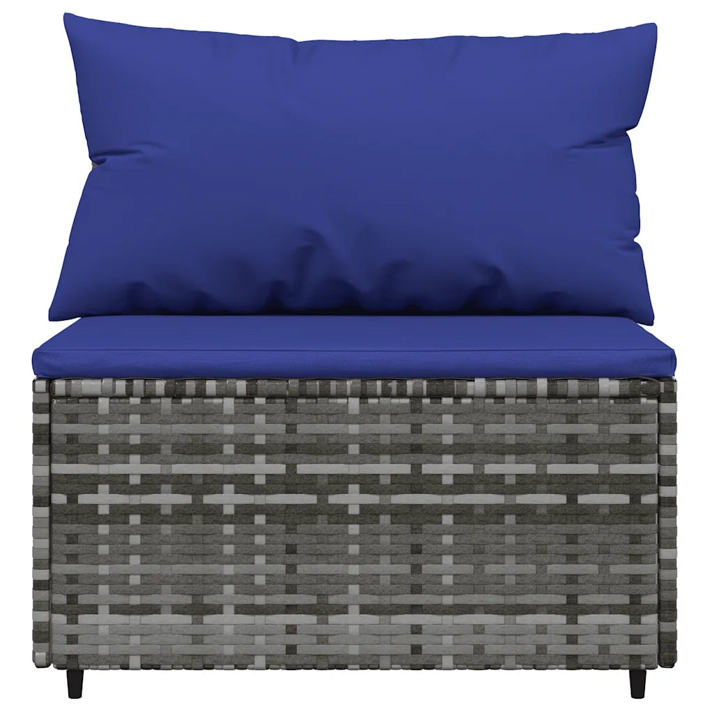 Set Divani da Giardino 4 pz con Cuscini in Polyrattan Grigio 319845