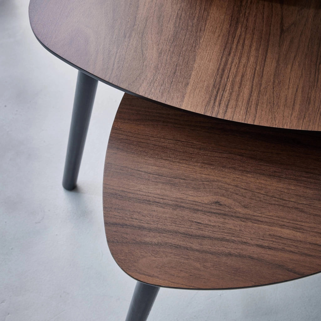 Tavolini scandinavi in mdf, noce