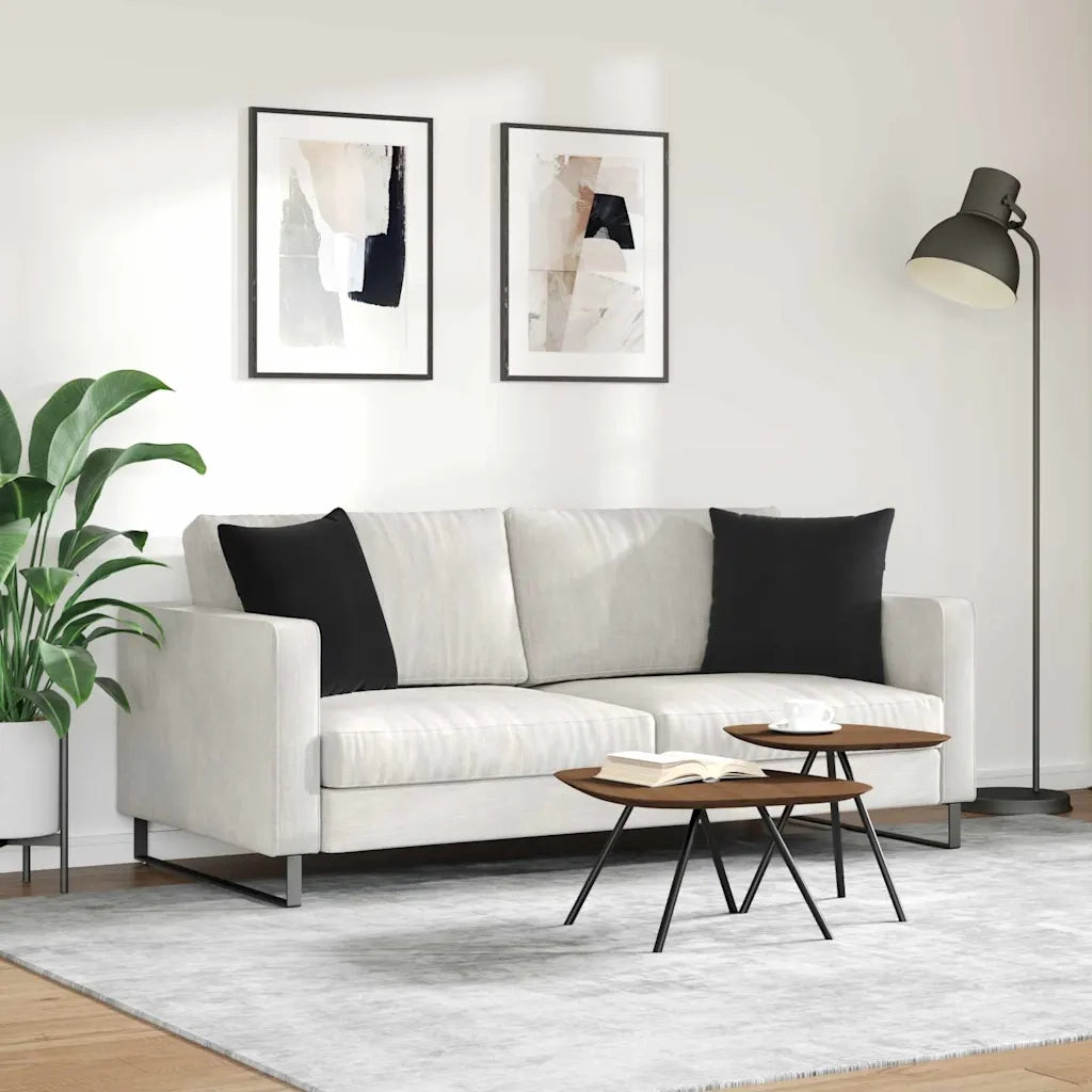 Cuscini da Divano 2 pcs Nero 45 x 45 cm Tessuto in Cords 42013934