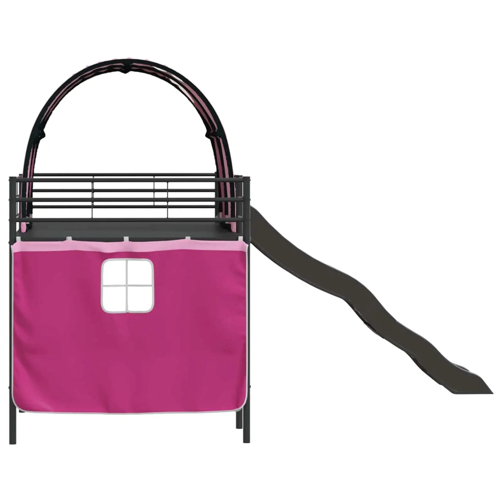 Struttura del letto loft per bambini Nero e rosa 100 x 200 cm 42020848