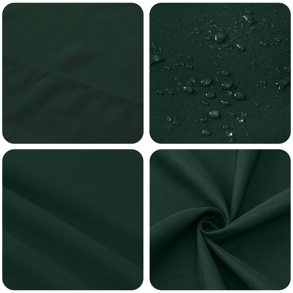 Tovaglia da Tavolo 5 pz Verde Scuro 140 x 260 cm Poliestere 42040242