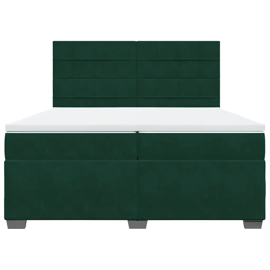 Giroletto a Molle con Materasso Verde Scuro 200x200 cm Velluto 3291005