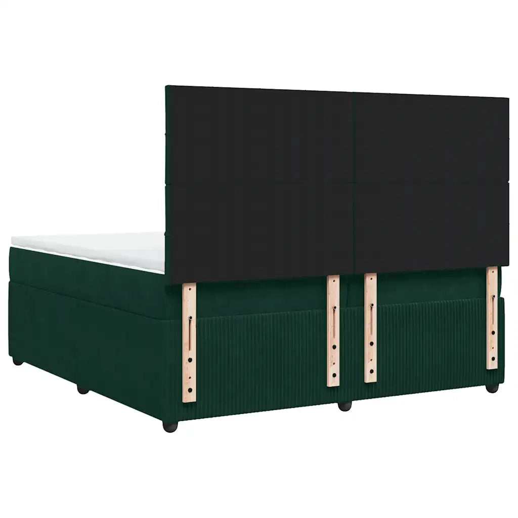 Giroletto a Molle con Materasso Verde Scuro 200x200 cm Velluto 3292433