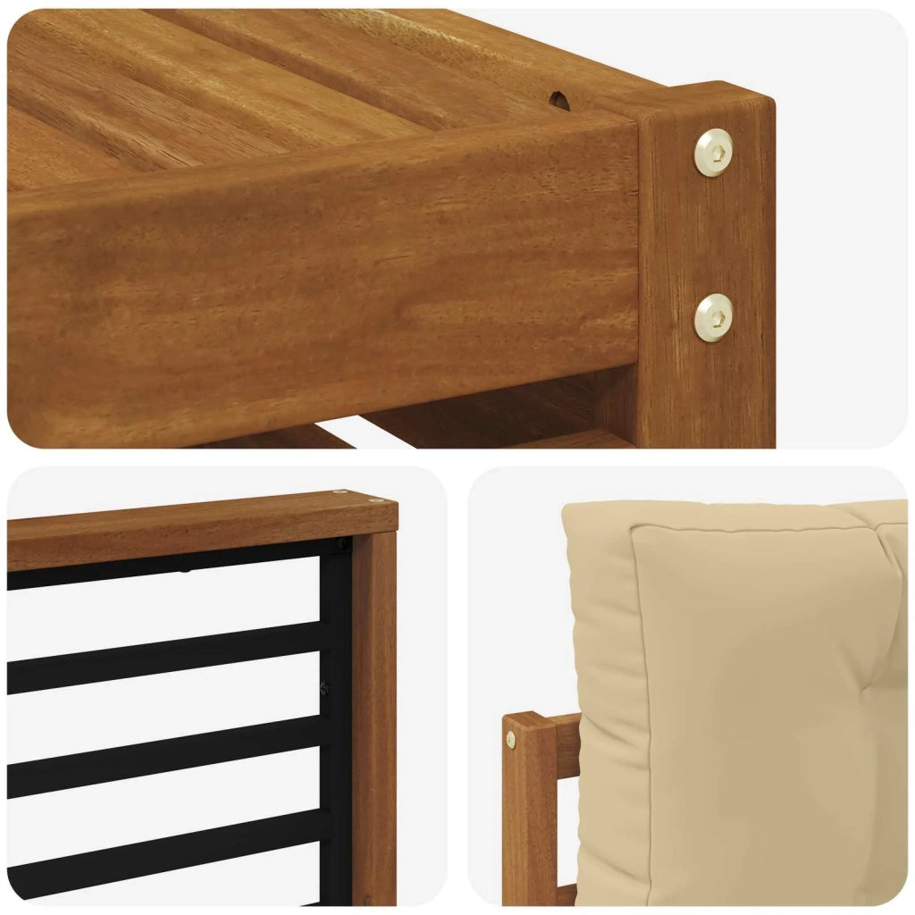 Set di divani da esterno con cuscino 6 pcs Naturale e Beige 3373513