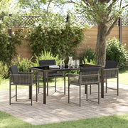 Set da Pranzo per Giardino 5 pcs Grigio polyrattan