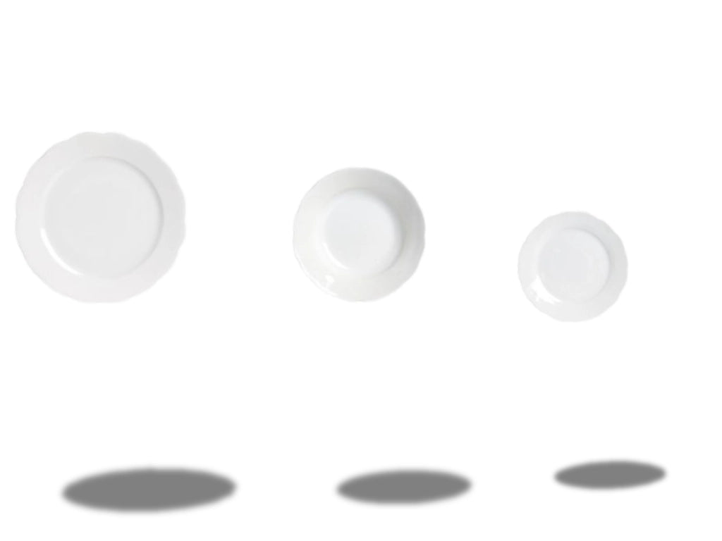 Set tavola 18 piatti fiore bianco